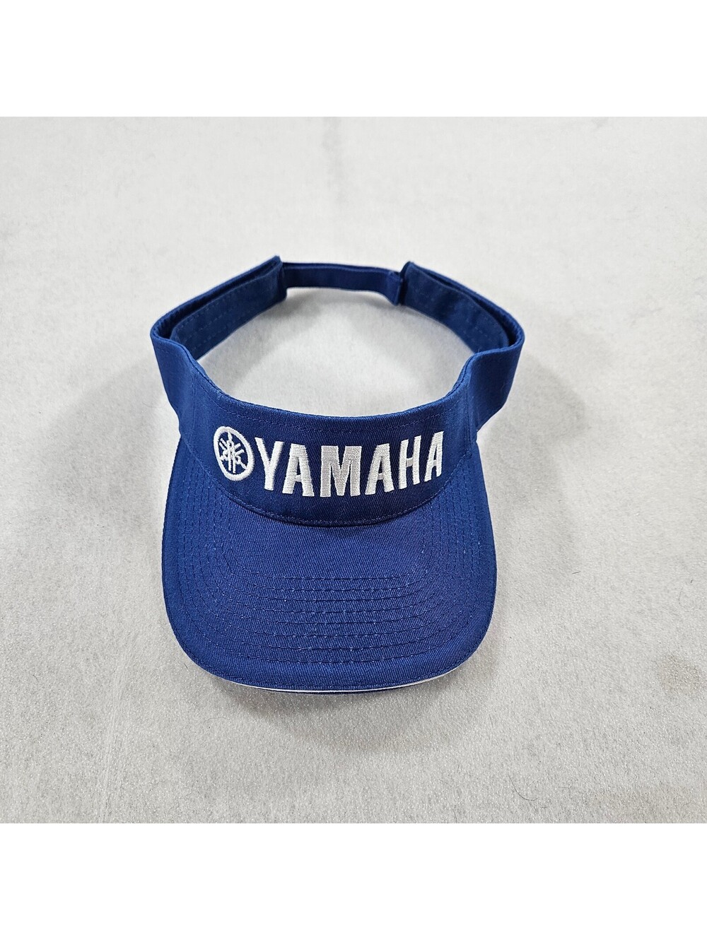 Yamaha Blue Adjustable Visor Hat Embroidered Logo Motorcycle Golf Sun Cap
